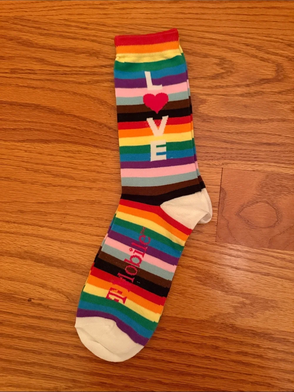 LOVE‎ Rainbow Stripe Socks - Multicolor